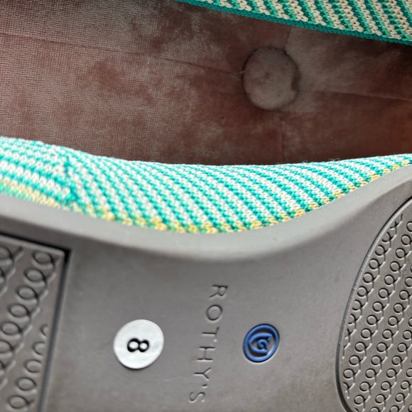 Aqua Blue/Green and Cream Pointed Rothy’s size 8 - Picture 4 of 10